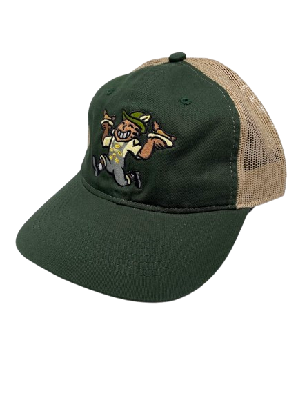 Brats Dark Green/Tan Garment Washed Adjustable Trucker Hat