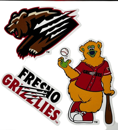 Fresno Grizzlies Sticker Set