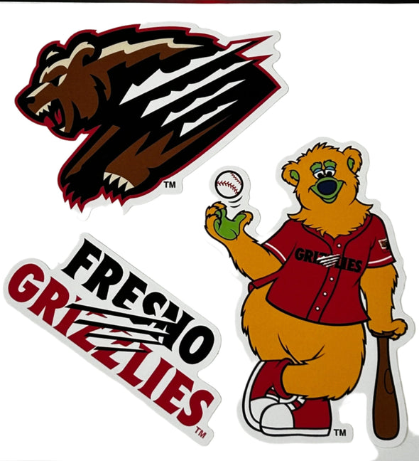 Fresno Grizzlies Sticker Set