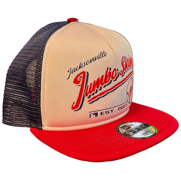 Jacksonville Jumbo Shrimp New Era Youth Retro Script A-Frame 9Fifty