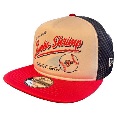 Jacksonville Jumbo Shrimp New Era Retro Script A-Frame 9Fifty