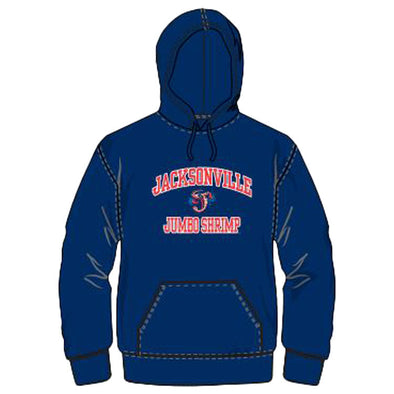 Jacksonville Jumbo Shrimp Profile Big & Tall Navy Arch Logo Hoodie