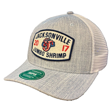 Jacksonville Jumbo Shrimp Legacy Melange Light Blue Trucker