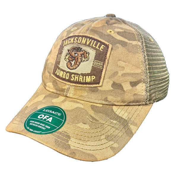 Jacksonville Jumbo Shrimp Legacy Old Favorite Desert Field Camo Trucker