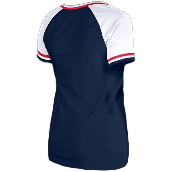 Jacksonville Jumbo Shrimp New Era Ladies Glitter 1946 V-Neck