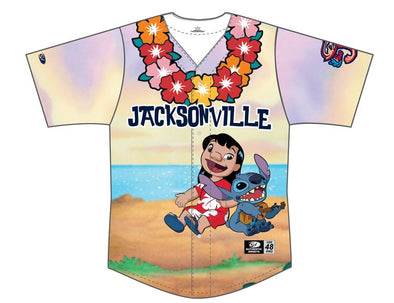 Jacksonville Jumbo Shrimp OT Sports Lilo & Stitch Youth Theme Night Jersey