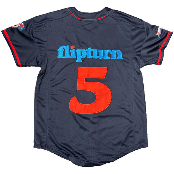 Jacksonville Jumbo Shrimp Official League flipturn x Jumbo Shrimp River City Navy Jersey