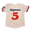 Jacksonville Jumbo Shrimp Official League flipturn x Jumbo Shrimp Pinstripe Jersey