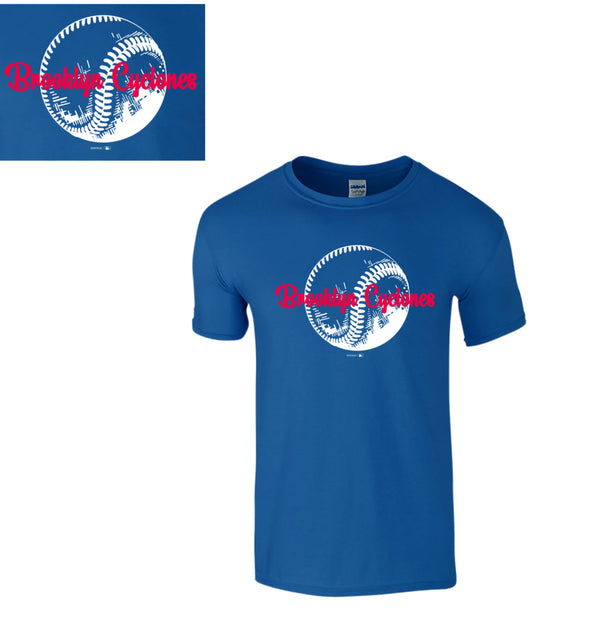 Brooklyn Cyclones Script Baseball Tee