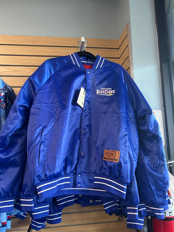 Jersey Shore BlueClaws Official League Primary Logo Satin Jacket