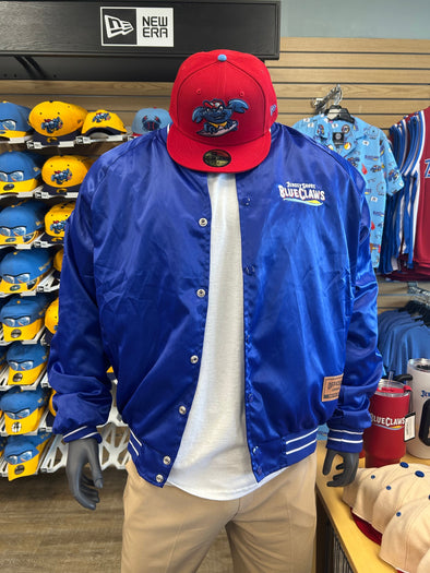Jersey Shore BlueClaws Official League Primary Logo Satin Jacket