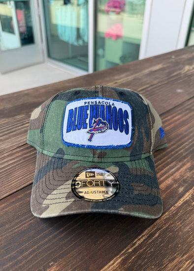 Pensacola Blue Wahoos New Era 9Forty Camo Trucker Hat