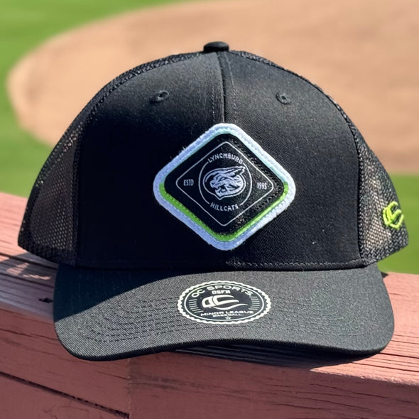 Black Trucker Patch Hat