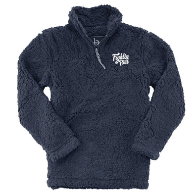 Women's Navy 1/4 Zip Sherpa Pullover