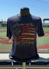 Pensacola Blue Wahoos Fourth of July Bat Flag Tee
