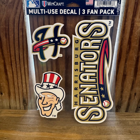 Harrisburg Senators 3 count Decal Sheet