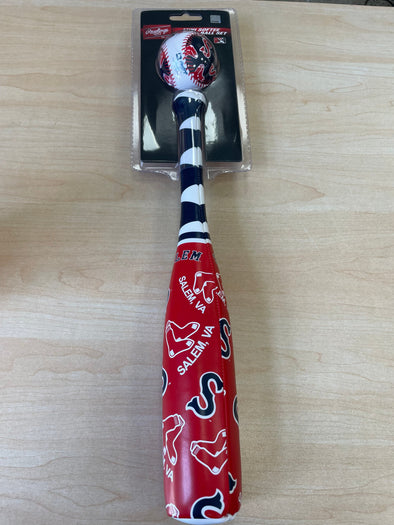 Salem Red Sox Rawlings Mini Bat & Ball Softee Set