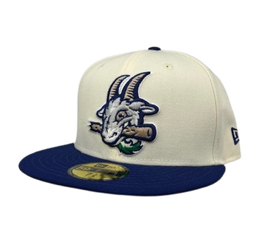 Hartford Yard Goats New Era Chrome & Blue Fitted Cap