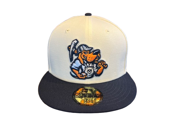 Midland RockHounds New Era 59Fifty Cream and Navy Hat