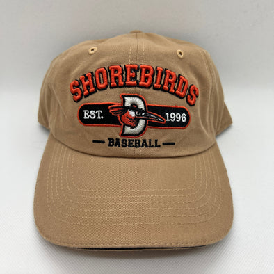 Delmarva Shorebirds Baseball Tan Fox Road Logo Adjustable Cap