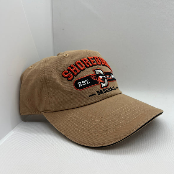 Delmarva Shorebirds Baseball Tan Fox Road Logo Adjustable Cap