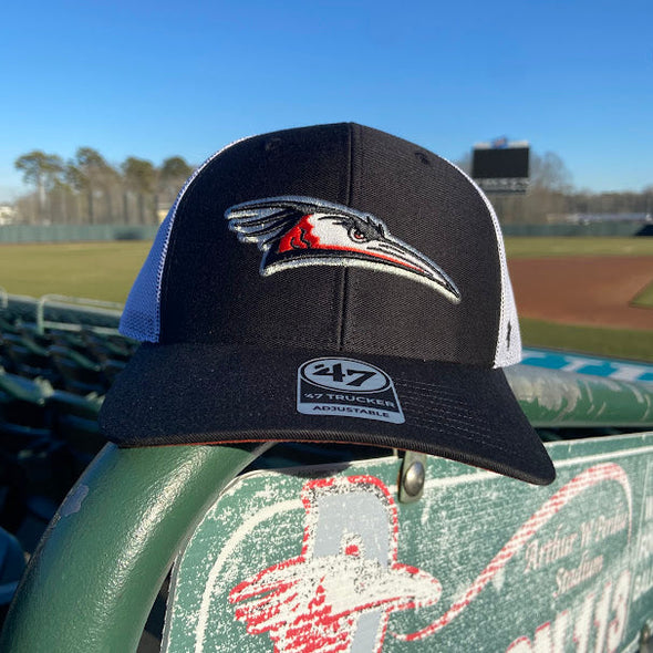 Delmarva Shorebirds '47 Black and White Trucker