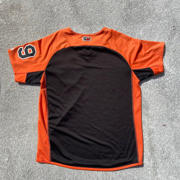 Delmarva Shorebirds-Baltimore Orioles Majestic Authentic On-Field Batting Practice Jersey