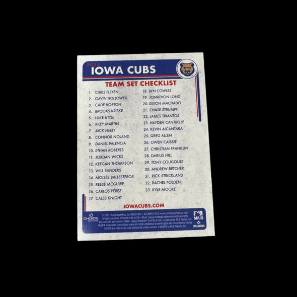 Iowa Cubs 2025 Official Team Card Set