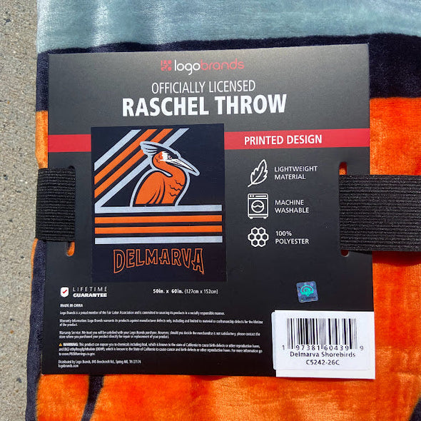 Delmarva Shorebirds Logo Brands Raschel Throw