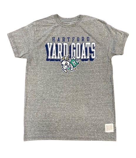 Hartford Yard Goats Retro Brand Triblend Charge Block T-Shirt - Grey