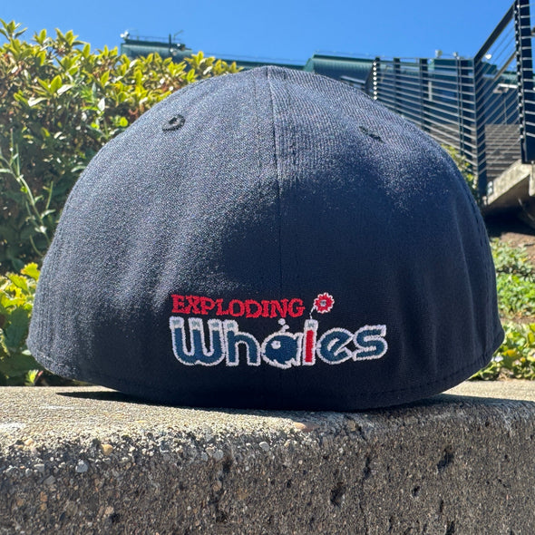 Eugene Emeralds Exploding Whales New Era Navy 39THIRTY Stretch Fit Cap