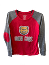 Women's Iowa Cubs Preppy Patch LS Tee, Red