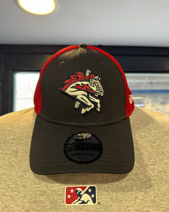 BRP New Era Flex-Fit 3930 Navy Crown & Brim Hat with Red Mesh