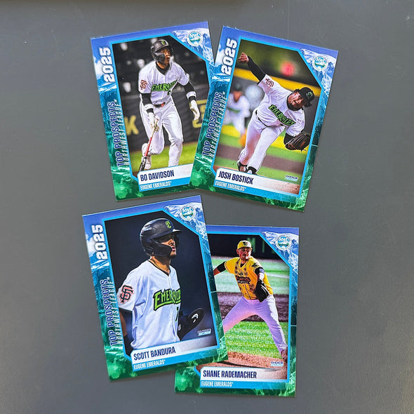Eugene Emeralds Choice 2025 Northwest League Top Prospects Card Set