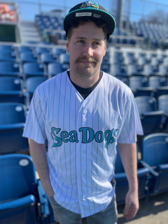 Retro Teal Pinstriped Replica Jersey