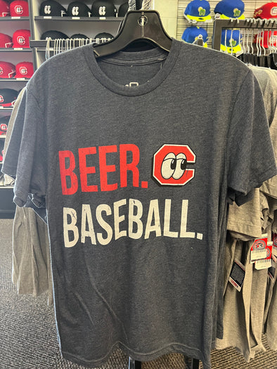 Chattanooga Lookouts Navy Beer. Baseball Tee