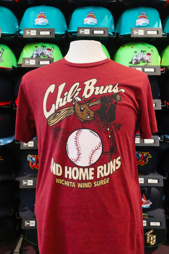 Wichita Wind Surge Adult Homage Chili Buns and Home Runs Tee