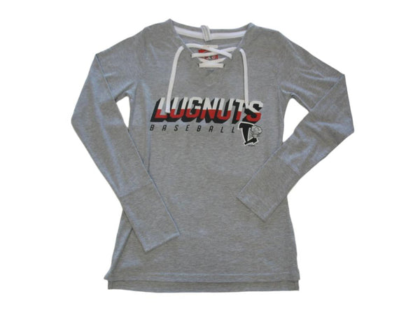 Lansing Lugnuts Ladies Long-sleeve V-Neck T-shirt