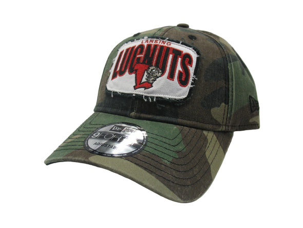 Lansing Lugnuts New Era 940 Camo Adjustable Hat