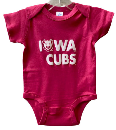 Infant Iowa Cubs BKids Onesie, Fuchsia