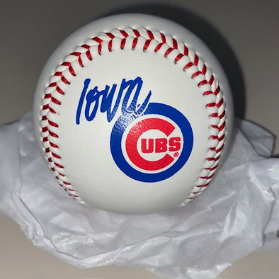 Iowa Cubs White Baseball, Primary Logo