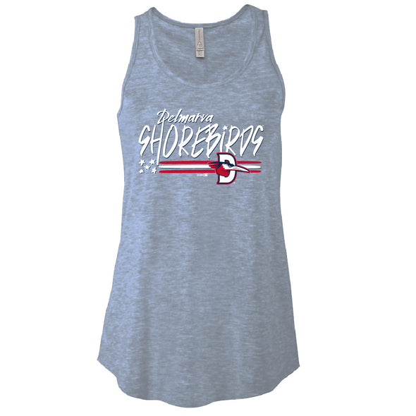 Delmarva Shorebirds Steel Quartz Ladies Triblend Independence Tank Top