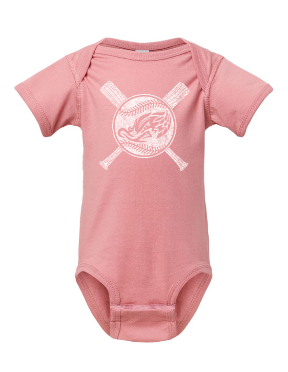 Mauve Bat Cross Onesie