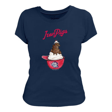 Lehigh Valley IronPigs Tiny Turnip Ice Cream Helmet Womens Tee (Presale)