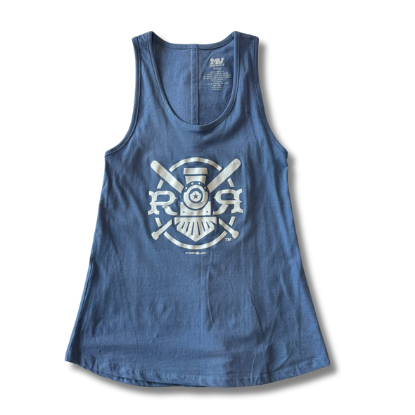 Round Rock Express MV Sport Women's Blue Iris Fauxback Paris Flowy Tank