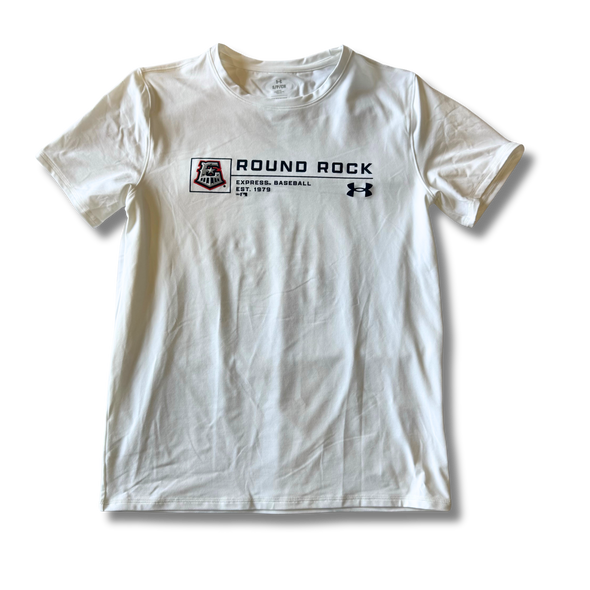 Round Rock Express Under Armour White E-Train Tech Tee