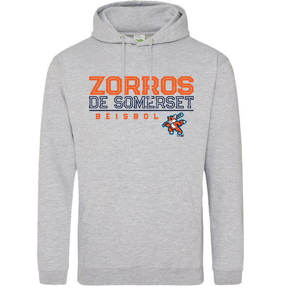 Somerset Patriots Adult Sport Gray Copa de la Diversion Opposition Zorros de Somerset Hooded Sweatshirt