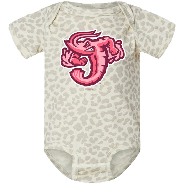 Jacksonville Jumbo Shrimp BR Leopard Logo Bodysuit