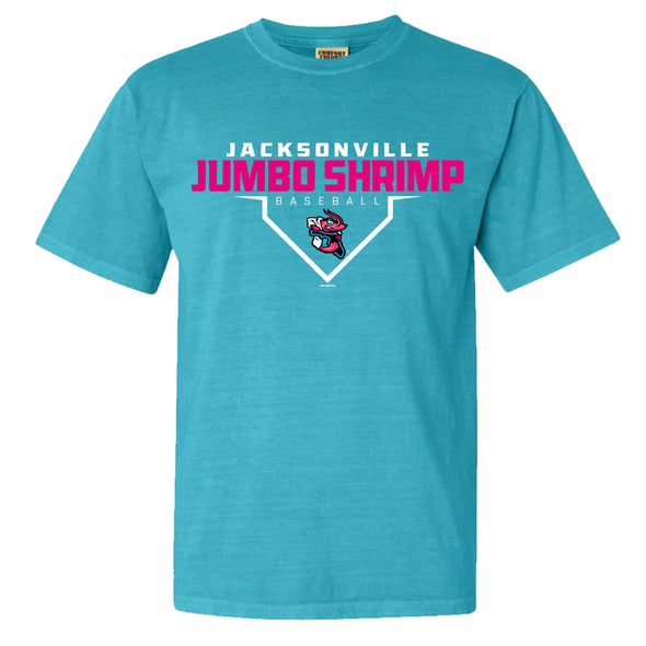 Jacksonville Jumbo Shrimp Bimm Ridder Lagoon Blue Comfort Colors Vice Tee