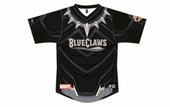 BlueClaws Charities Black Panther Game Worn Jersey